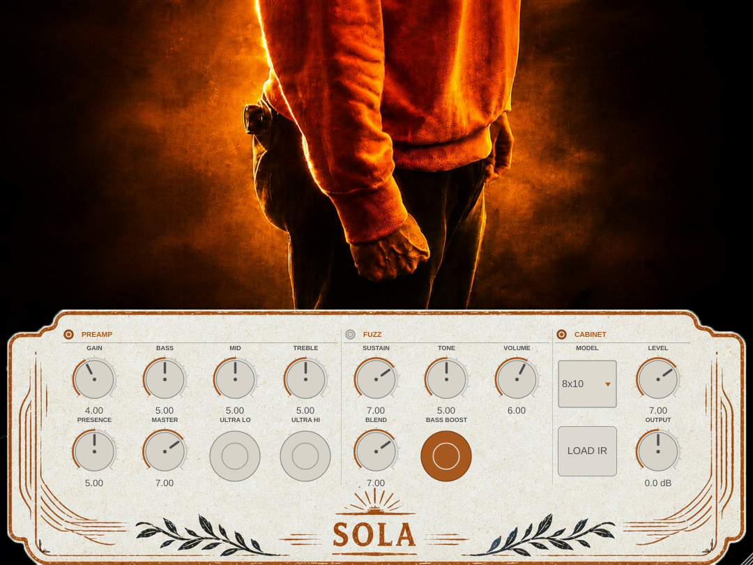 Sola Bass Fuzz, preamp engaged