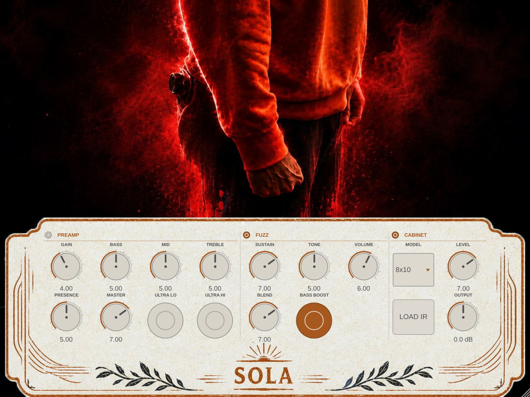 Sola Bass Fuzz, fuzz engaged